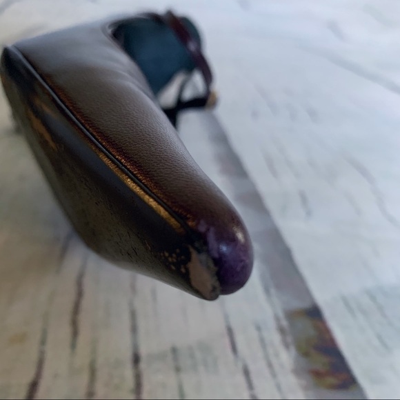 Escada Plum and Mirrored Gold Heels - Picture 12 of 15